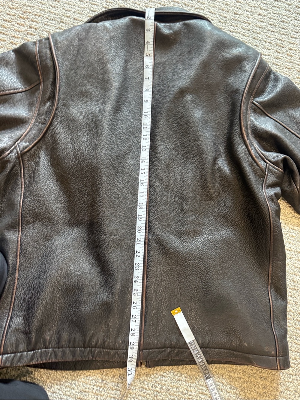 Vintage Sonoma Chocolate Brown Leather Bomber Jacket - Large - Picture 5 of 16